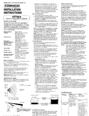 Ademco 4275EX Manual Cover