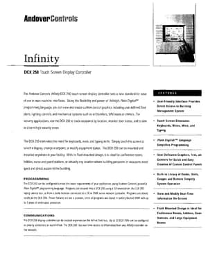 Andover Controls DCX 250 Manual Cover