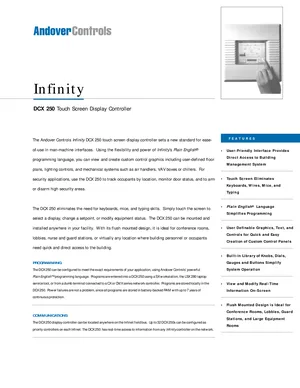 Andover Controls DCX 250 Manual Cover