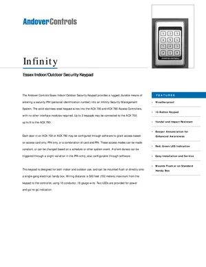 Andover Controls Essex Manual Cover