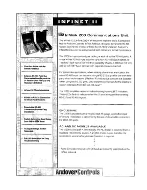Andover Controls I2200 Manual Cover