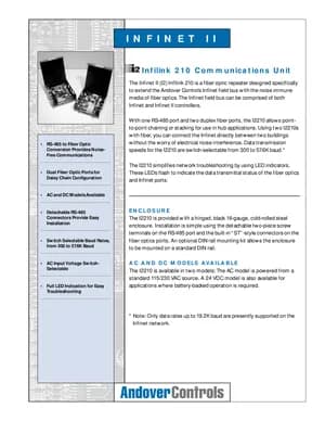 Andover Controls I2210 Manual Cover
