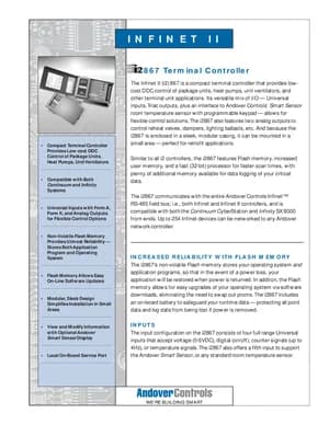 Andover Controls i2867 Manual Cover