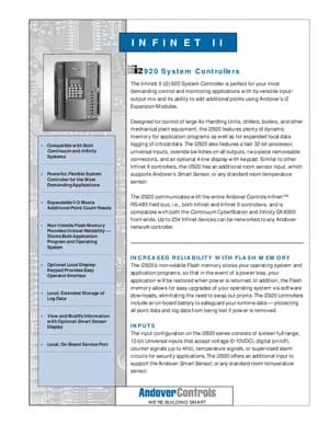 Andover Controls i2920 Manual Cover