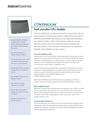Andover Controls NetController Manual Cover