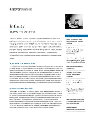 Andover Controls SX 8000 Manual Cover