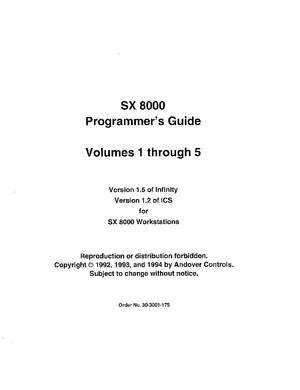 Andover Controls SX 8000 Manual Cover