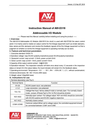 AW-D319 manual thumbnail