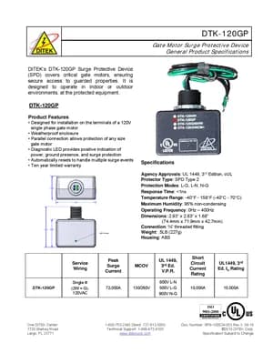 DTK-120GP manual thumbnail