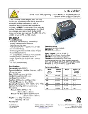 DTK-2MHLP manual thumbnail