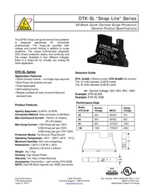 DTK-SL Snap-Lite Series manual thumbnail