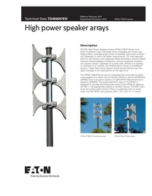 High Power Speaker Arrays manual thumbnail
