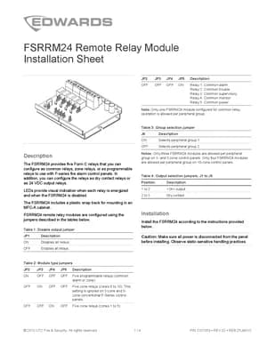 Edwards EST FSRRM24 Manual Cover