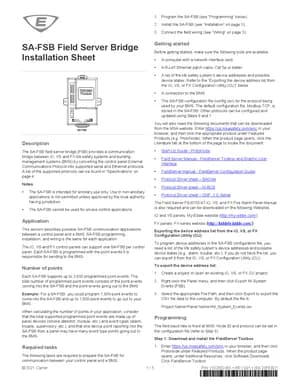Edwards EST SA-FSB Manual Cover
