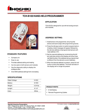 Hochiki TCH-B100 Manual Cover