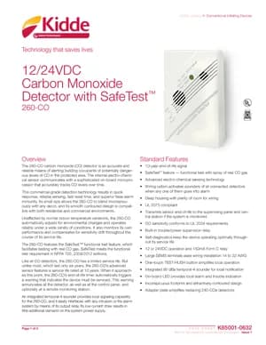 Kidde 260-CO Manual Cover