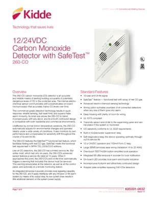 Kidde 260-CO Manual Cover