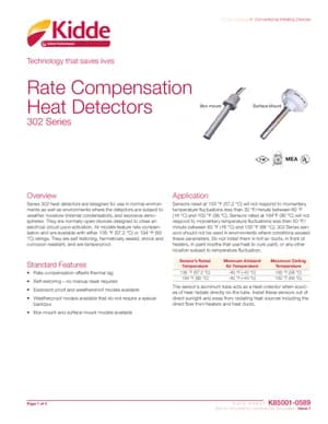 Kidde 302 Series Heat Detectors Manual Cover