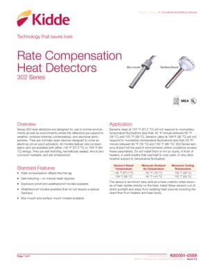 Kidde 302 Series Heat Detectors Manual Cover