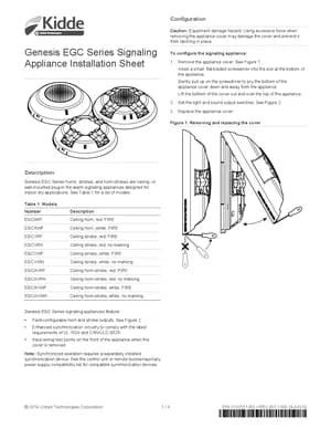 Kidde EGC Series Appliances Manual Cover