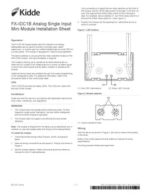 Kidde FX-IDC1B Manual Cover