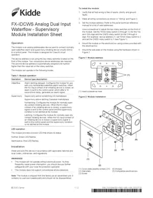 Kidde FX-IDCWS Manual Cover
