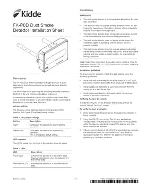 Kidde FX-PDD Manual Cover