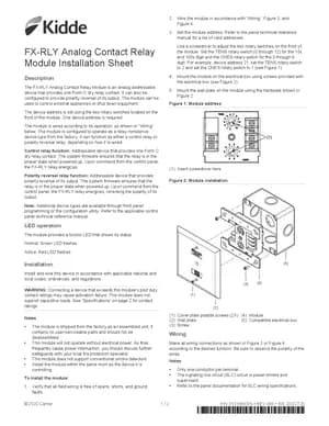 Kidde FX-RLY Manual Cover