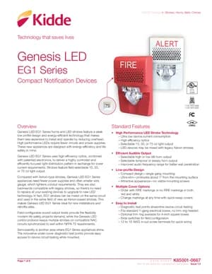 Kidde Genesis LED EG1 Series Manual Cover