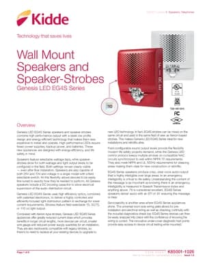 Kidde Genesis LED EG4S Series Manual Cover