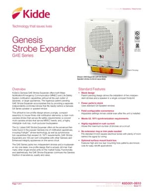 Kidde Genesis Strobe Expander Manual Cover
