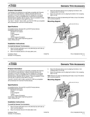 Kidde Genesis Trim Accessory Manual Cover