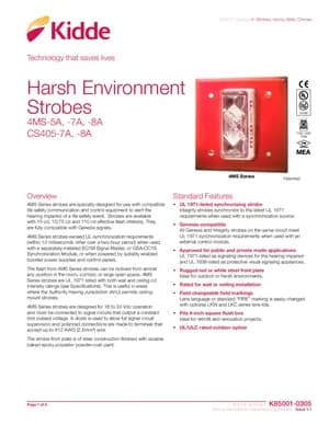 Kidde Harsh Environment Strobes Manual Cover
