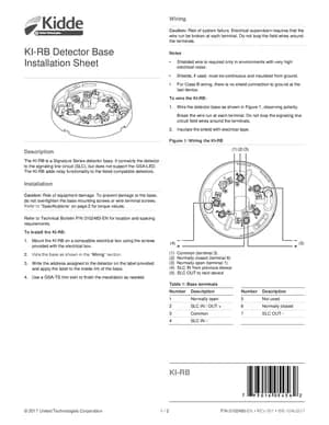 Kidde KI-RB Manual Cover