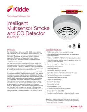 Kidde KIR-OSCD Manual Cover