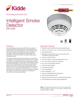 Kidde KIR-OSD Manual Cover