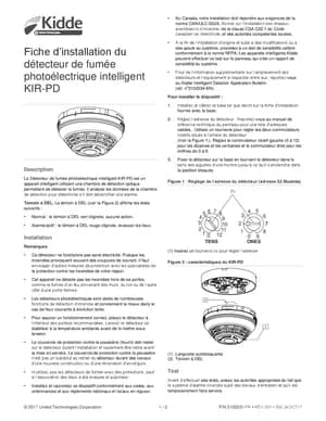 Kidde KIR-PD (French) Manual Cover