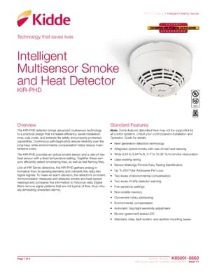 Kidde KIR-PHD Manual Cover