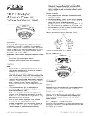 Kidde KIR-PHD Manual Cover
