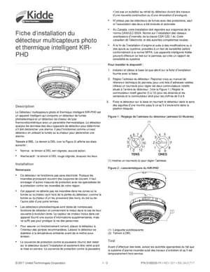 Kidde KIR-PHD (French) Manual Cover