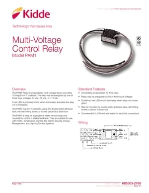 Kidde PAM1 Manual Cover