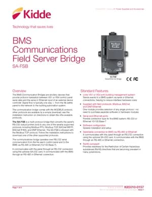 Kidde SA-FSB Manual Cover