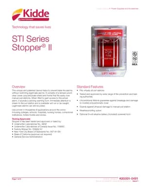 Kidde STI Series Stopper II Manual Cover