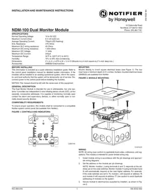 Notifier NDM-100 Manual Cover