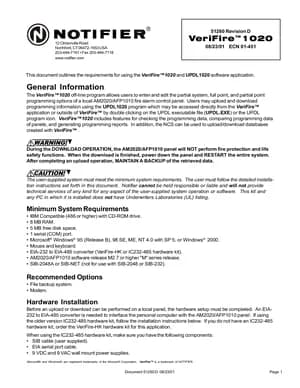 Notifier VeriFire 1020 Manual Cover