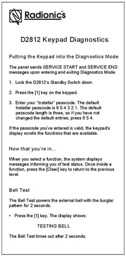 D2812 Keypad Diagnostics manual thumbnail