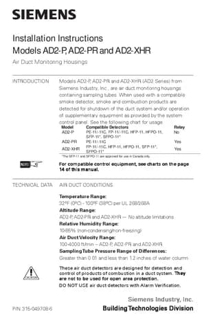 AD2-P, AD2-PR and AD2-XHR manual thumbnail