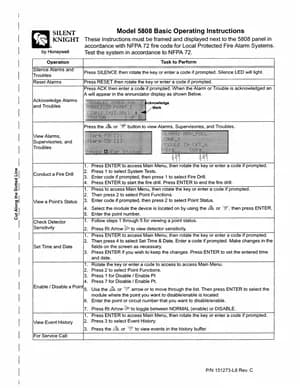 Silent Knight 5808 Manual Cover