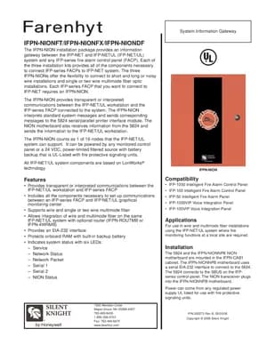 Silent Knight IFPN-NION Manual Cover