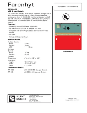 Silent Knight SD500-LED Manual Cover